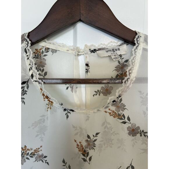 Umgee Womens Small Sheer Top Boho Cottagecore Coquette - Picture 5 of 7